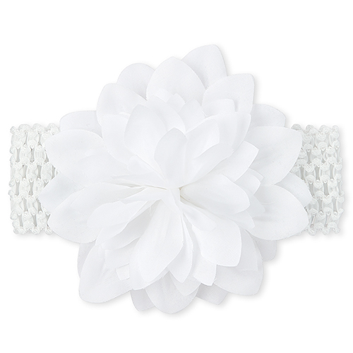 

Baby Girls Toddler Crochet Flower Headwrap - White - The Children's Place