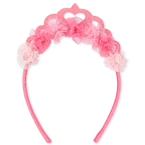 

Baby Girls Toddler Glitter Flower Tiara Headband - Pink - The Children's Place