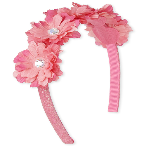 

Baby Girls Toddler Rhinestud Glitter Flower Headband - Pink - The Children's Place