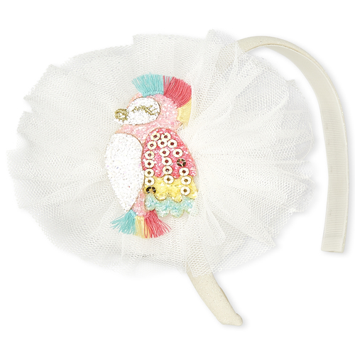 

Baby Girls Toddler Glitter Flower Parrot Headband - White - The Children's Place