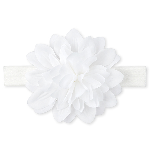 

Newborn Baby Flower Headwrap - White - The Children's Place