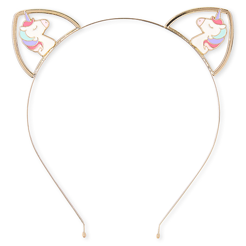 

Girls Unicorn Cat Ears Metal Headband - Metallic - The Children's Place