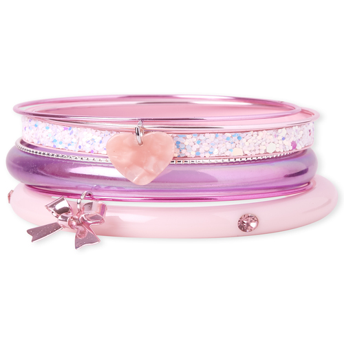 

Girls Glitter Bow Bangle Bracelet 7-Pack - Multi - The Children's Place