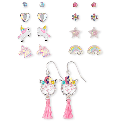 

Girls Glitter Unicorn Earrings 9-Pack - Multi - The Children's Place