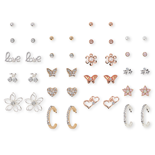 

Girls Rhinestud Butterfly Earrings 20-Pack - Multi - The Children's Place