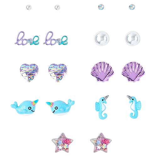

Girls Glitter Narwhal Earrings 9-Pack - Multi - The Children's Place