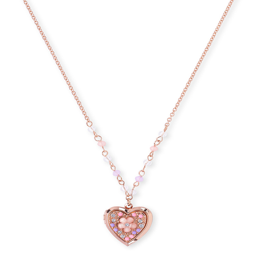 

Girls Beaded Rhinestud Flower Locket Necklace - Multi - The Children's Place