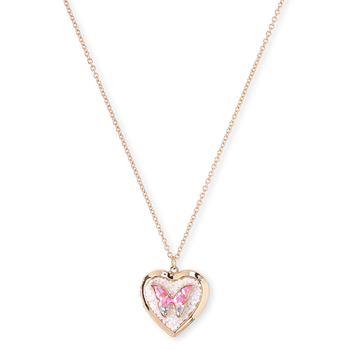 

Girls Glitter Butterfly Locket Necklace - Multi - The Children's Place