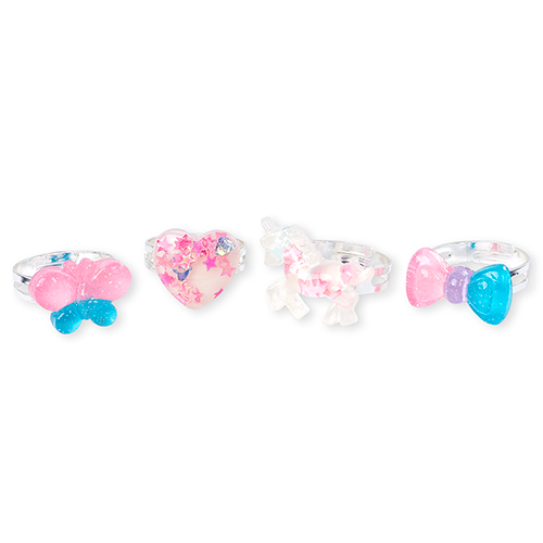 

Girls Glitter Unicorn Adjustable Ring 4-Pack - Multi - The Children's Place