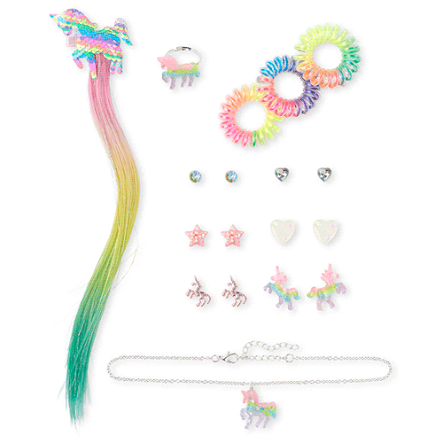 

Girls Rainbow Flip Sequin Unicorn 12-Piece Hair And Jewelry Set - Multi - The Children's Place