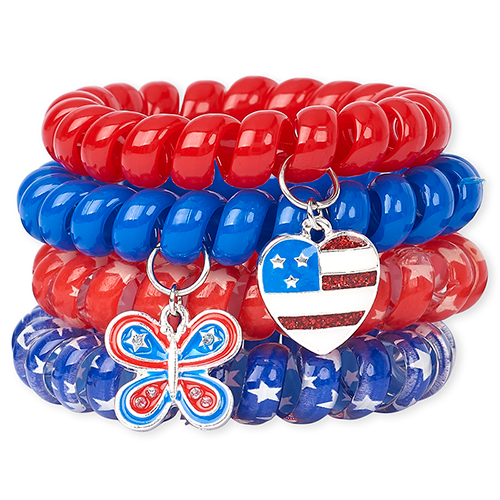 

Girls Americana Butterfly Coil Bracelet 4-Pack - Multi - The Children's Place