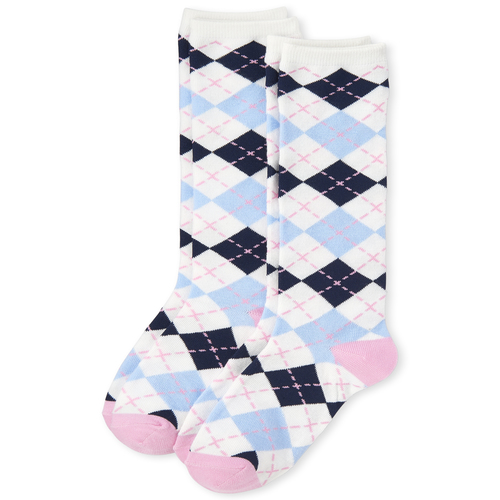 

Girls Argyle Knee Socks 2-Pack - Blue - The Children's Place