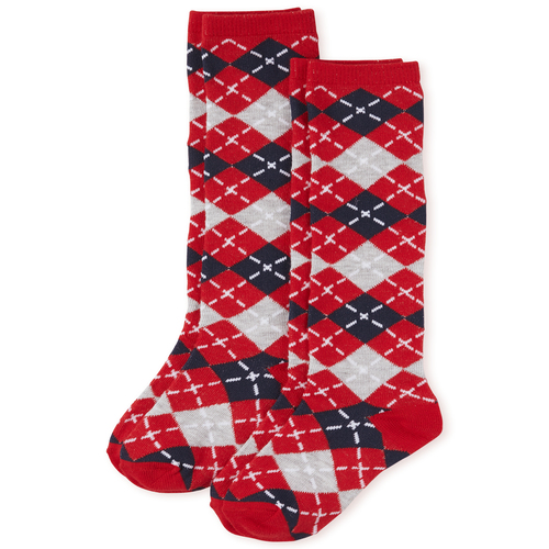 

Girls Argyle Knee Socks 2-Pack - Red - The Children's Place