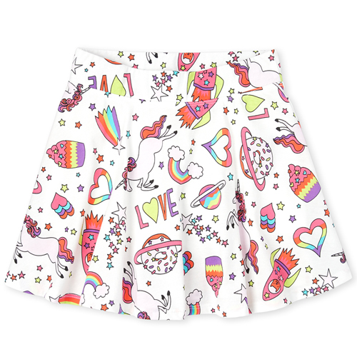 

Girls Mix And Match Print Skort - White - The Children's Place