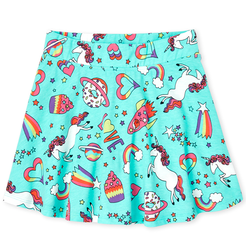 

Girls Mix And Match Print Skort - Blue - The Children's Place