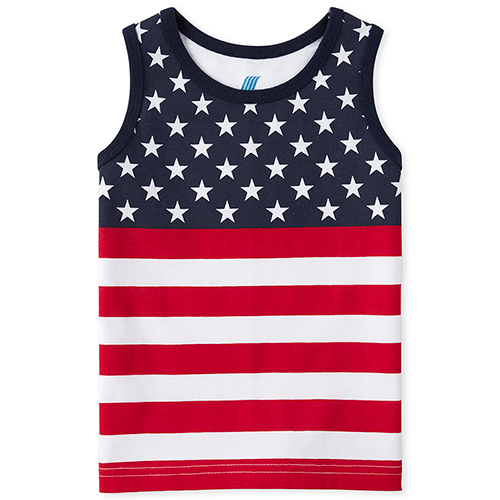 

s Baby And Toddler Boys Americana Mix And Match Flag Tank Top - White - The Children's Place