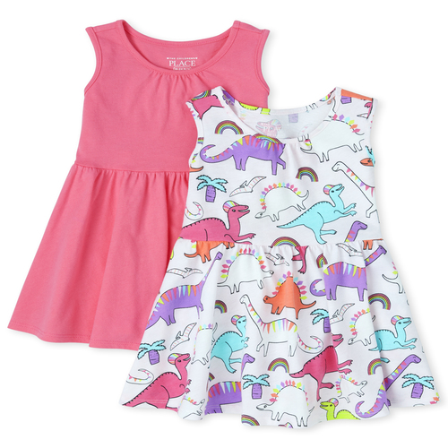 

s Baby And Toddler Print Tank Dress 2-Pack - Pink - The Children's Place