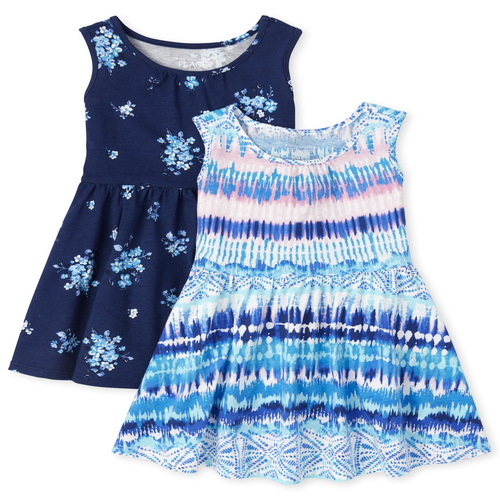 

s Baby And Toddler Print Tank Dress 2-Pack - Blue - The Children's Place