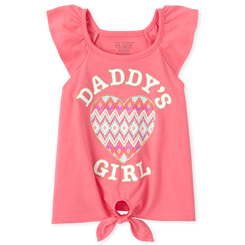 

s Baby And Toddler Glitter Tie Front Top - Pink - The Children's Place