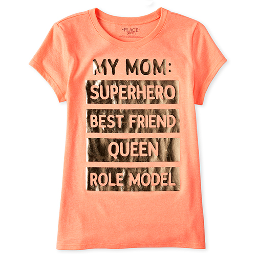 

s Foil Mom Graphic Tee - Pink T-Shirt - The Children's Place