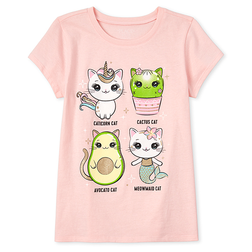 

s Glitter Caticorn Graphic Tee - Pink T-Shirt - The Children's Place