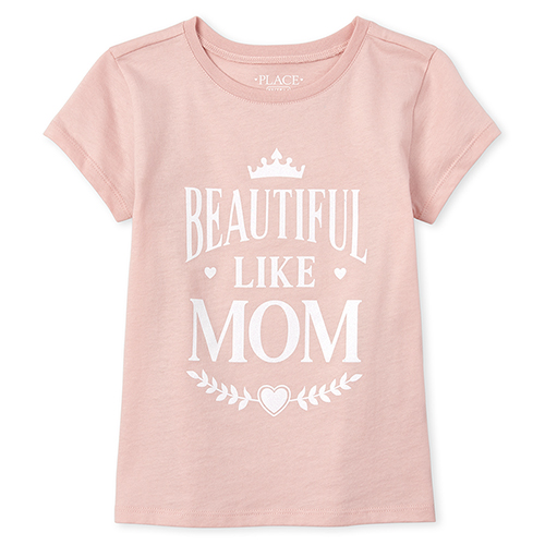 

s Glitter Beautiful Like Mom Graphic Tee - Pink T-Shirt - The Children's Place