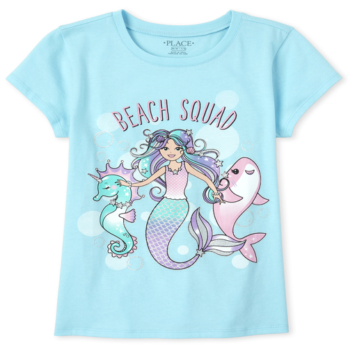 

s Mermaid Graphic Tee - Blue T-Shirt - The Children's Place
