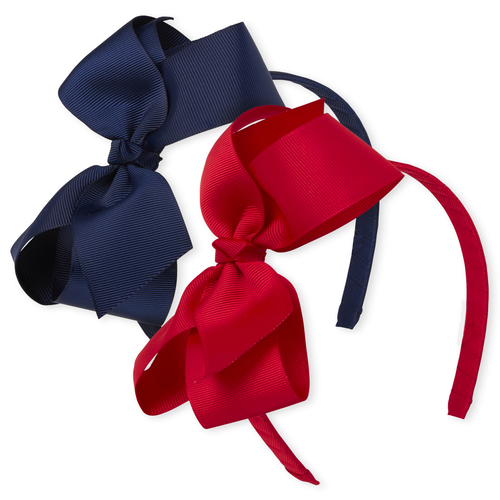 

Girls Ribbon Bow Headband 2-Pack - Red - The Children's Place