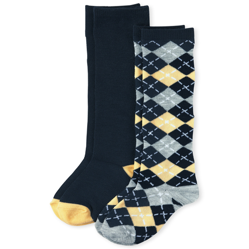 

Girls Argyle Knee Socks 2-Pack - Yellow - The Children's Place