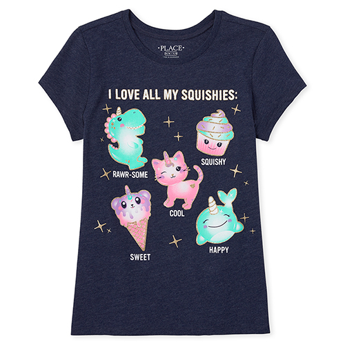 

s Glitter Squishies Graphic Tee - Blue T-Shirt - The Children's Place