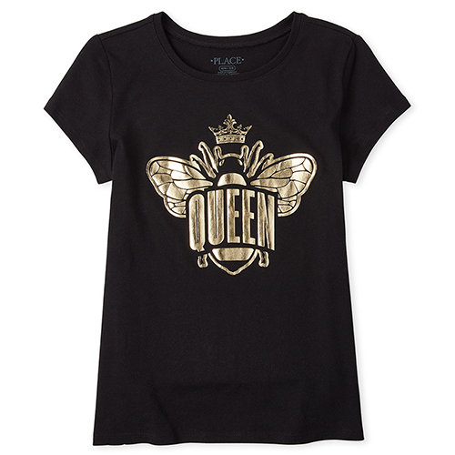 

s Foil Queen Bee Graphic Tee - Black T-Shirt - The Children's Place