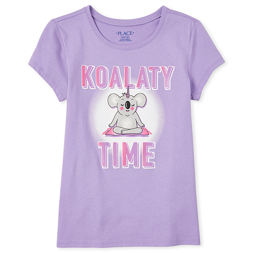 

s Glitter Koala Graphic Tee - Purple T-Shirt - The Children's Place