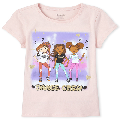 

s Glitter Dance Crew Graphic Tee - Pink T-Shirt - The Children's Place