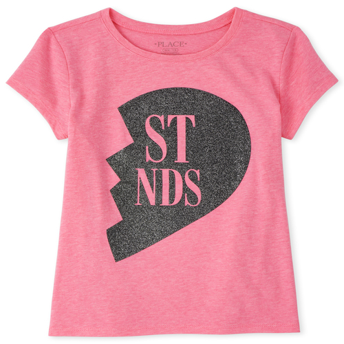 

s Glitter Best Friends Graphic Tee - Pink T-Shirt - The Children's Place