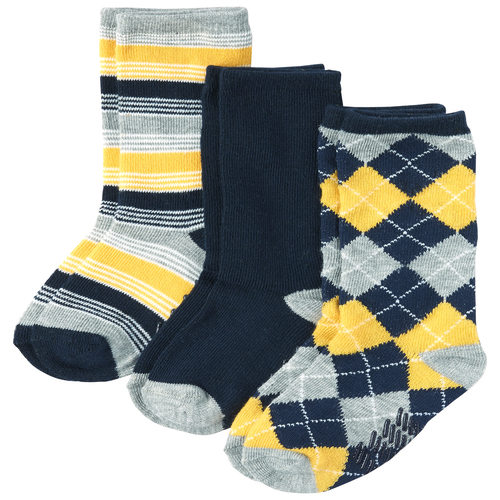 

s Toddler Boys Argyle And Striped Crew Socks 3-Pack - Yellow - The Children's Place