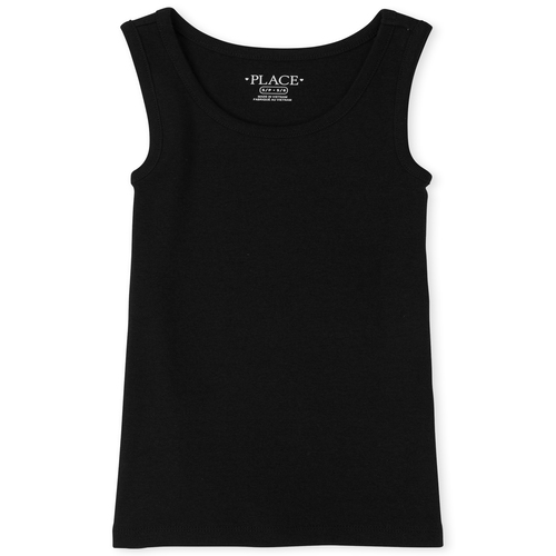 

Girls Uniform Basic Tank Top - Black - The Children's Place