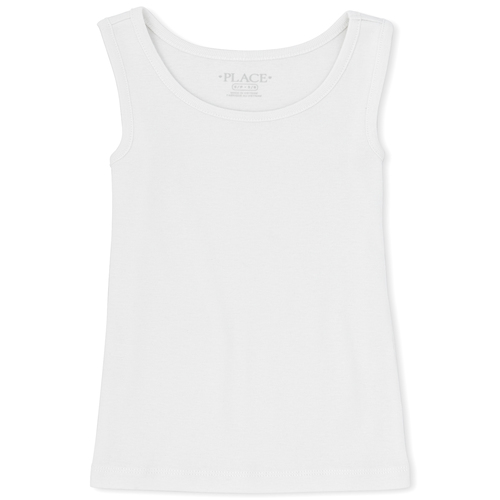 

Girls Uniform Basic Tank Top - White - The Children's Place
