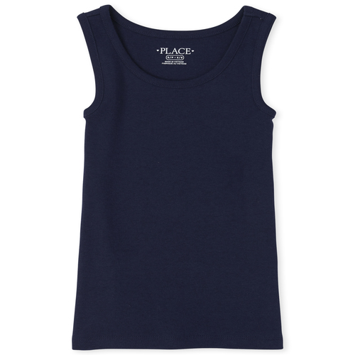 

Girls Uniform Basic Tank Top - Blue - The Children's Place