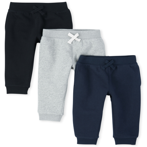 

s Baby And Toddler Boys Uniform Active Fleece Jogger Pants 3-Pack - Multi - The Children's Place
