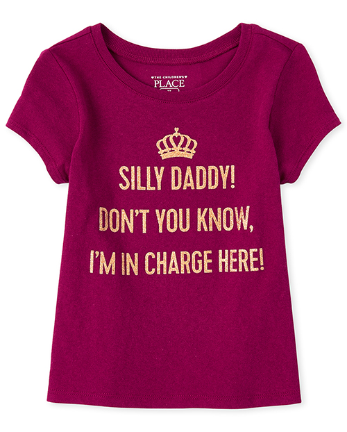 

s Baby And Toddler Glitter In Charge Graphic Tee - Red T-Shirt - The Children's Place