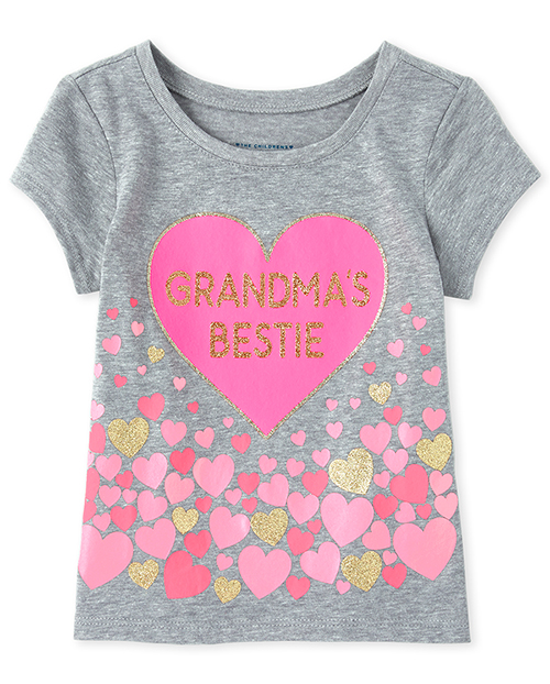 

s Baby And Toddler Glitter Grandma Graphic Tee - Gray T-Shirt - The Children's Place