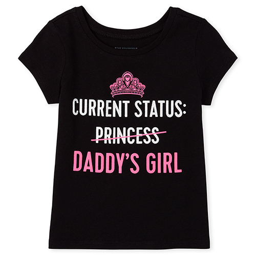 

s Baby And Toddler Glitter Daddy's Girl Graphic Tee - Black T-Shirt - The Children's Place