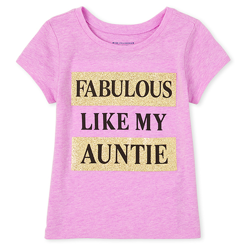

s Baby And Toddler Glitter Fabulous Like Auntie Graphic Tee - Purple T-Shirt - The Children's Place