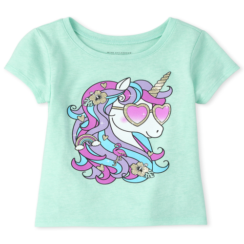 

s Baby And Toddler Unicorn Graphic Tee - Green T-Shirt - The Children's Place