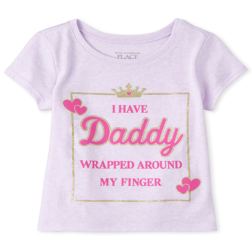 

s Baby And Toddler Glitter Daddy Graphic Tee - Purple T-Shirt - The Children's Place