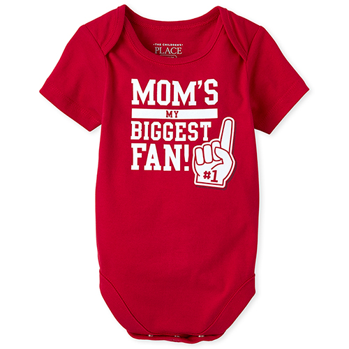 

s Baby Boys Mom's My Biggest Fan Graphic Bodysuit - Red - The Children's Place