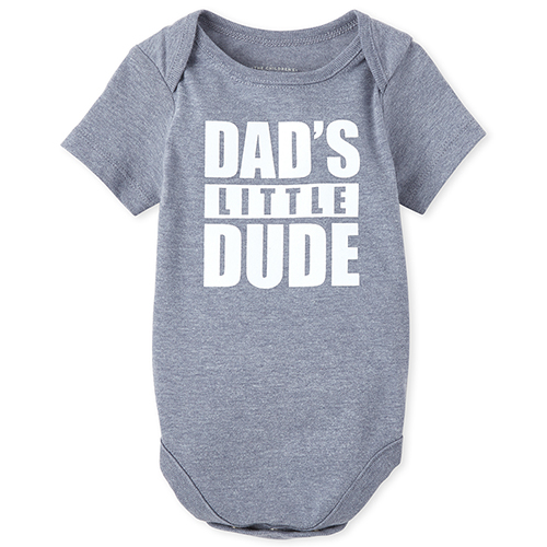 

s Baby Boys Dad's Little Dude Graphic Bodysuit - Blue - The Children's Place