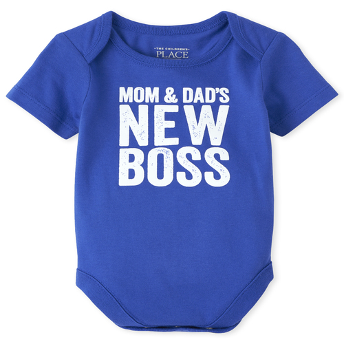 

s Baby Boys Mom And Dad Graphic Bodysuit - Blue - The Children's Place