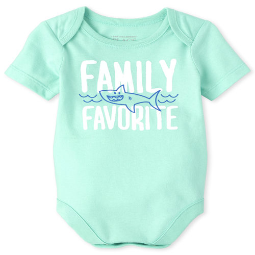 

s Baby Boys Family Favorite Shark Graphic Bodysuit - Green - The Children's Place