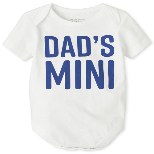 

Newborn Baby Boys Dad's Mini Graphic Bodysuit - White - The Children's Place
